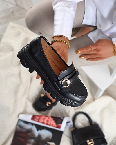 Черные женские повседневные мокасины на сплошной подошве Kelena - Обувь