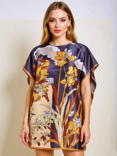 Платье Парео Callista Nero с цветным цветочным мотивом Royalfashion