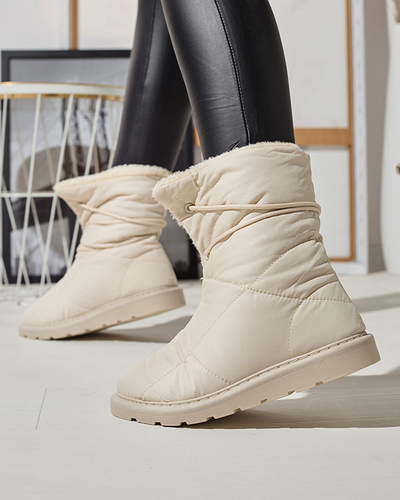 Бежевая женская обувь a'la сноубутсы Amirfu- Footwear