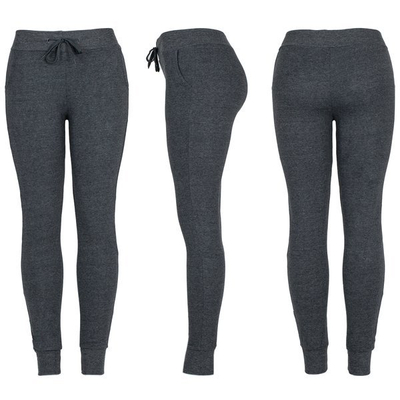 Szare spodnie dresowe damskie z bawełny - Spodnie