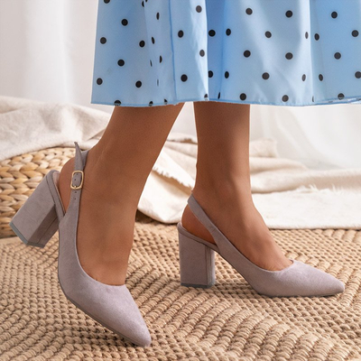 Dolores pilkos moteriškos aukštakulnės basutės-batai