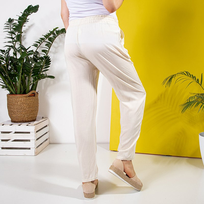 Женские брюки цвета экрю PLUS SIZE