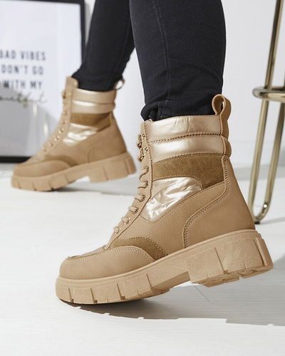 Светло-коричневые женские утепленные ботинки-трапперы Kasemi- Footwear