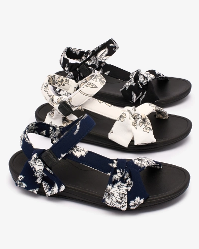 Royalfashion Juodos spalvos moteriški sandalai su spauda Andreti