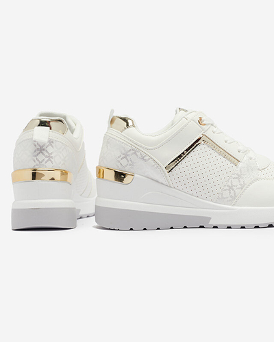 Женские спортивные кроссовки на каблуке белого цвета Eyam- Footwear