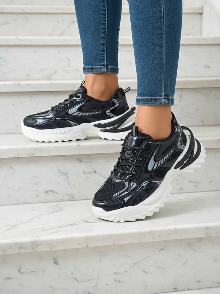 Royalfashion moteriški sportiniai sneakersai ant storesnio pado Nettes