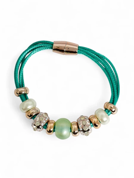 Bransoletka damska z kulkami i cyrkonią - sztosik!