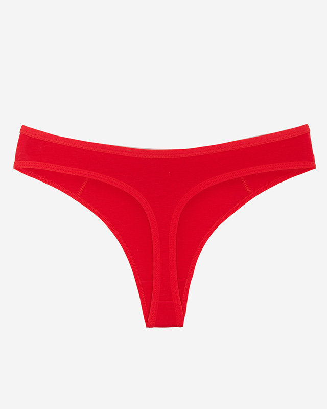 Moteriškos raudonos medvilninės kelnaitės su nėriniais - Apatiniai drabužiai