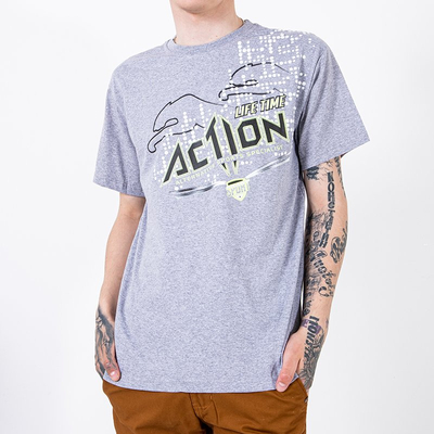 Серая мужская футболка из хлопка