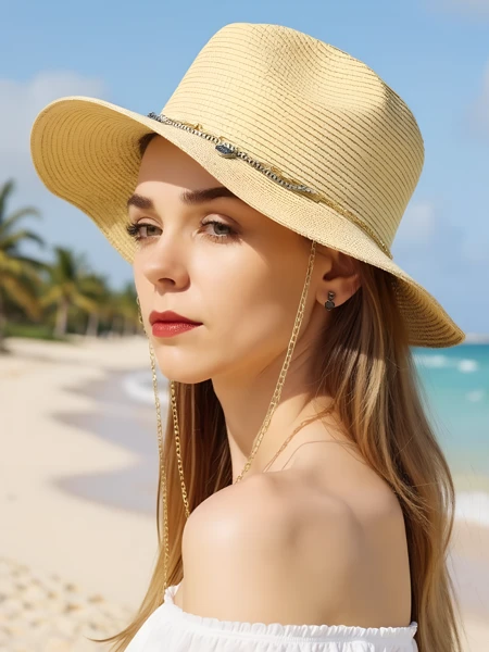 Royalfashion Moteriška šiaudinė skrybėlė Golden Halo