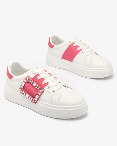 Baltos ir tamsiai rožinės spalvos moteriški sportiniai bateliai Serbs - Avalynė