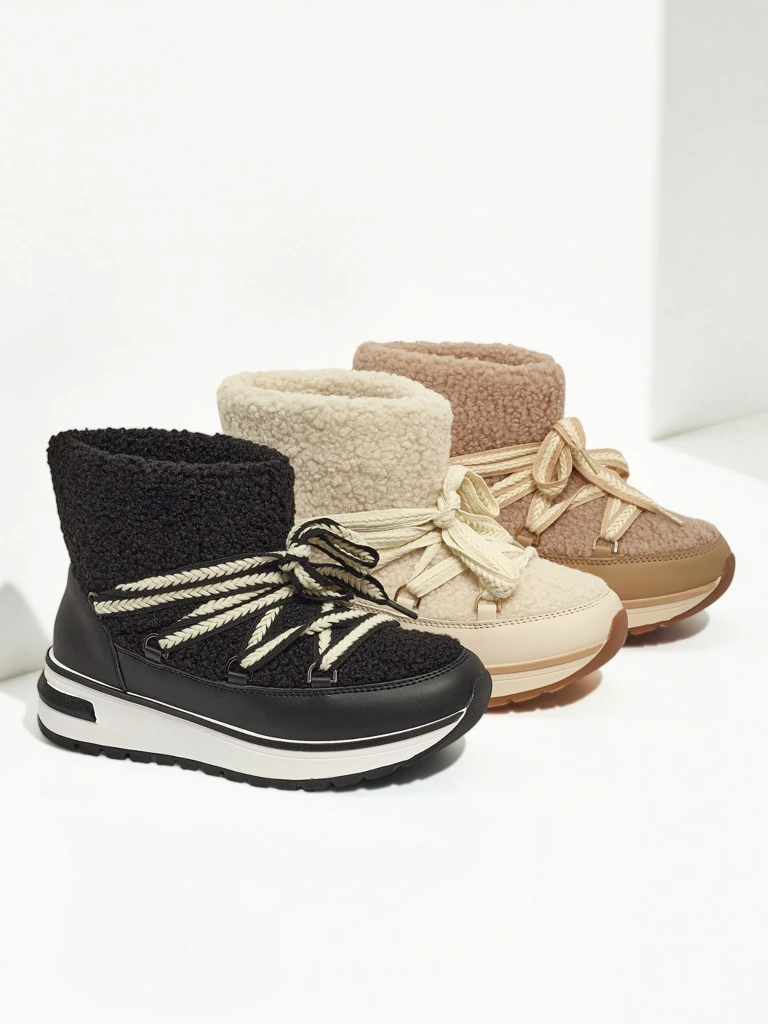 Женские ботинки a'la снегоходы с мехом Verruna