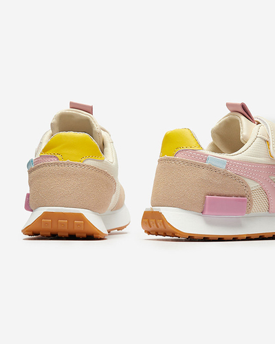 Smėlio-rožinės spalvos sportiniai bateliai mergaitėms Kaxo- Footwear