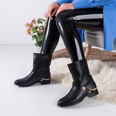 Черные женские ботинки Fonti бех молнии- Обувь