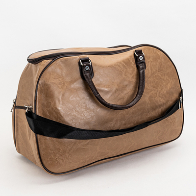Светло-коричневая стеганная дорожная сумка