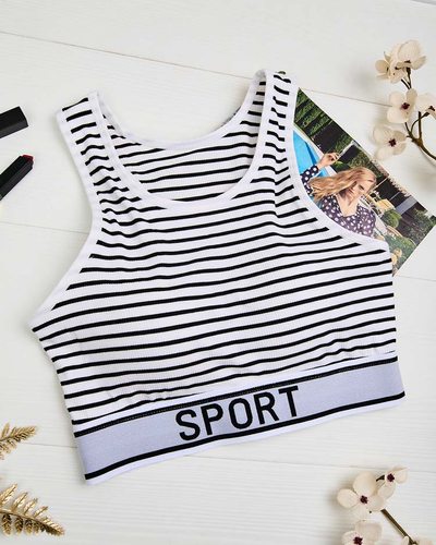 Royalfashion Moteriška dryžuota sportinė liemenėlė