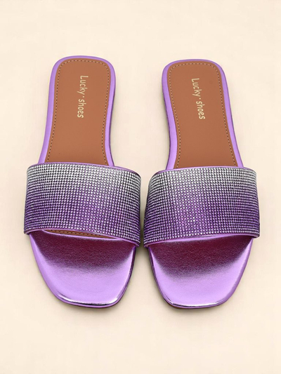 Royalfashion Женские шлепанцы с цирконами ShinyGlow