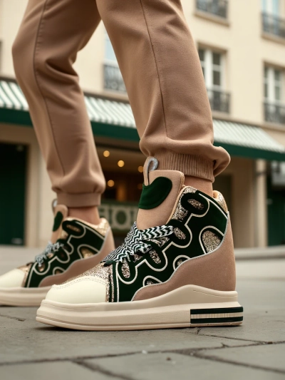 Royalfashion Высокие женские спортивные кроссовки с скрытым каблуком Oblaffi