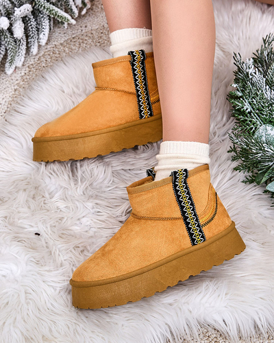 Royalfashion Женские короткие сапоги a'la snow boots с орнаментом Erititta