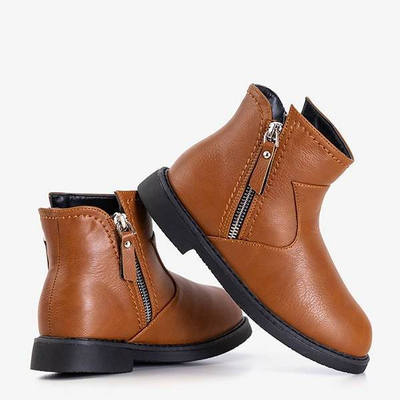 OUTLET Jasnobrązowe dziecięce botki Nishia - Obuwie