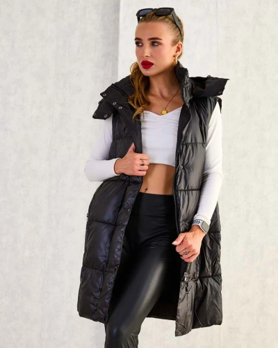 Royalfashion Длинный женский жилет с отстрочкой