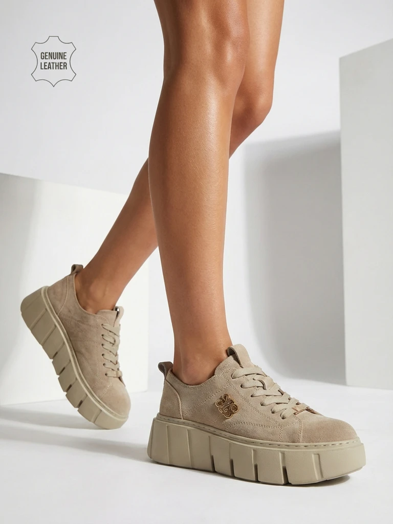 Sportiniai moteriški sportbačiai iš natūralios odos Renos