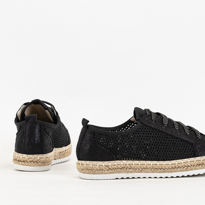 Juodi Akoio ažūriniai sportbačiai su blizgučiais - Avalynė