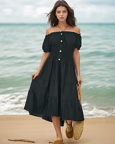 Royalfashion Moteriška a'la ispaniška suknelė iki kelių