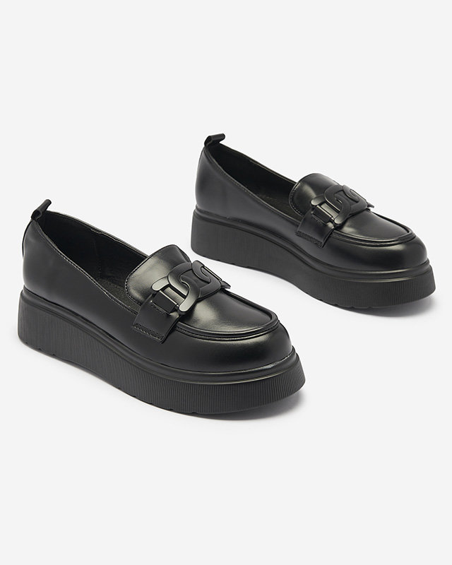 Juodi mokasinai su grandinėle Stimla - Avalynė