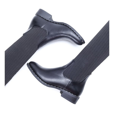 Черные ботинки на плоском каблуке Salvia - Обувь