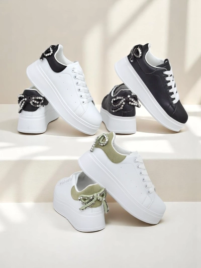 Royalfashion Женские платформенные спортивные кроссовки с бантиком