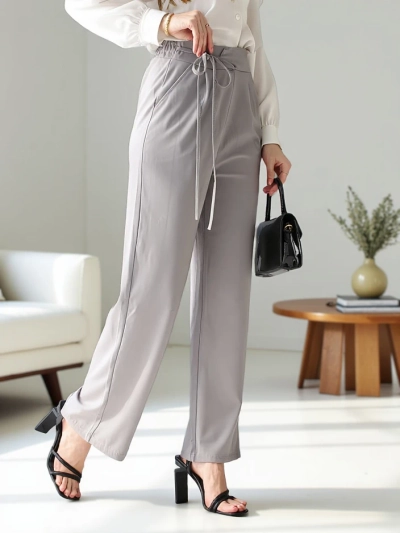 Royalfashion Широкие женские брюки с боковым завязкой