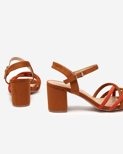 Rudos basutės ant stulpelio moterims Asodi- Avalynė