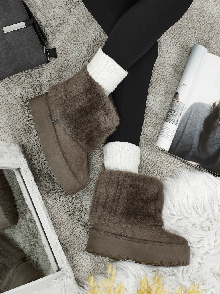 Ботинки a'la снегоходы женские с мехом Irelle