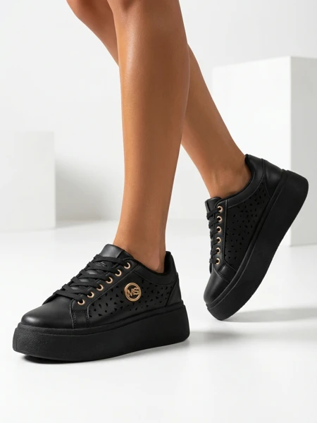 Aurelia Nero - Черная платформа Royalfashion из экокожи, модель LH201-8