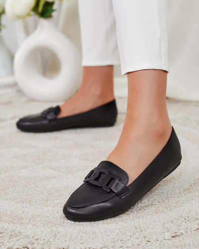 Женские мокасины с орнаментом черного цвета Arbusso- Footwear