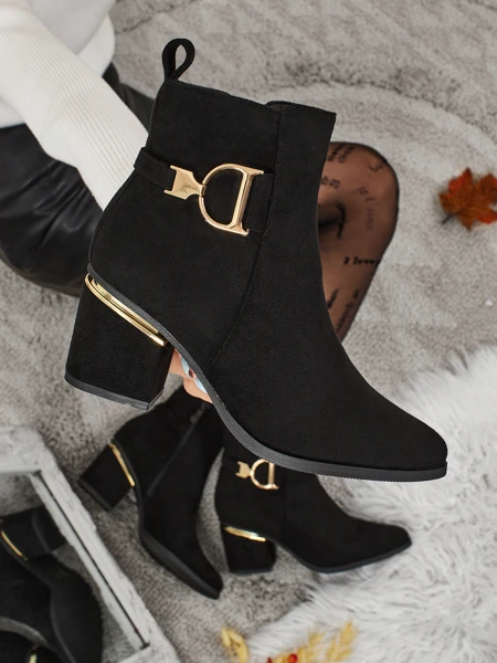 Moteriški eko zomšos aulinukai su storu kulnu Calyssa