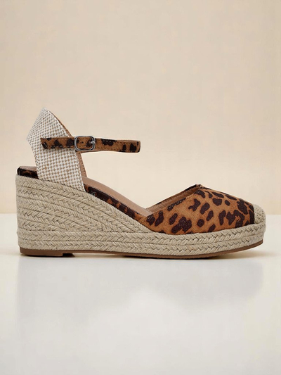 Aurelia Leopard Танкетки Royalfashion женские эко-кожа верблюжий