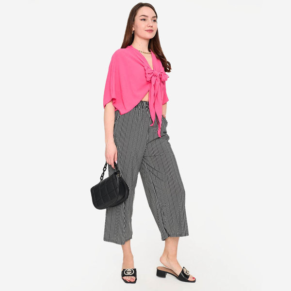 Короткая женская накидка темно-розового цвета - Одежда