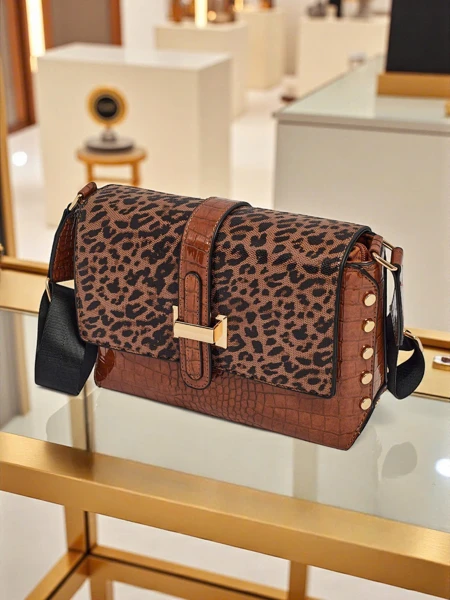 Lakinės eko odos mažas moteriškas rankinukas Panthere Mist