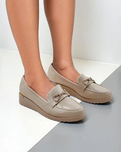 Royalfashion moteriški mokasinai ant žemos platformos Leffo