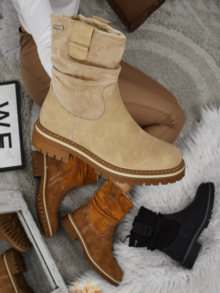 Высокие женские ботинки из эко-замши Liora