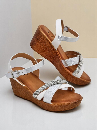 Royalfashion moterims skirtuvinės sandalai su kristalais ir blizgučiais Glittera