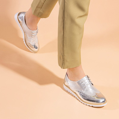 Sidabriniai moteriški pusbačiai su raišteliais Narvi - Avalynė