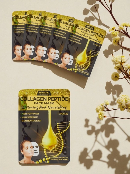 Aurora Collagenus Peptide Mask – Rozjaśniająca Maska Na Twarz Haokali 10 szt. – skóra jak petarda!