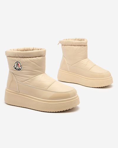 Royalfashion Женские сапоги-слипы бежевого цвета Ademra