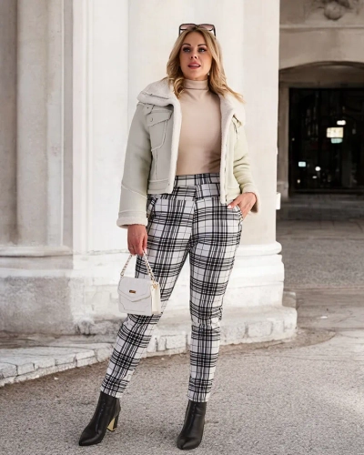 "Royalfashion" Pašiltintos moteriškos tegings kelnės PLUS SIZE