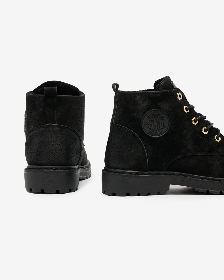 Royalfashion Juodi vyriški batai a'la sniego batai Netid