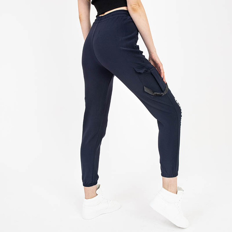 Moteriškos tamsiai mėlynos krovininės kelnės - Drabužiai