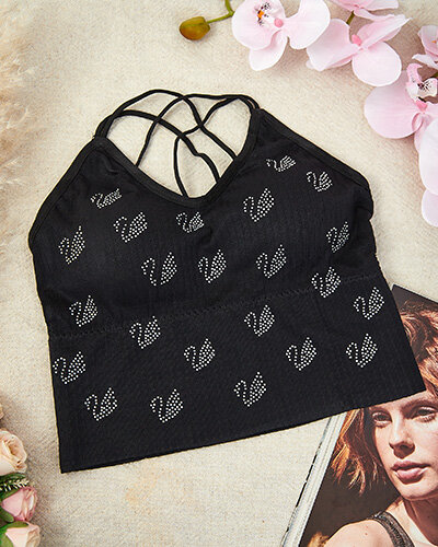 Royalfashion Женский спортивный бюстгальтер с цирконами